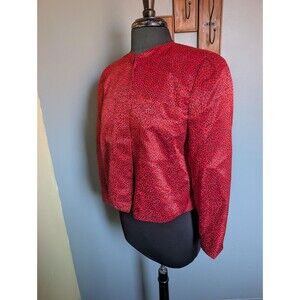 Vintage Evan Picone Cropped Jacket: Red Formal Jacket